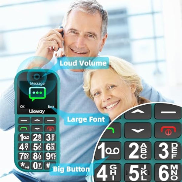 4G Big Button Mobile Phone for Elderly,USB-C Charging,1800mAh Long Standby, Easy to Use Basic Mobile Phone, SIM Free Unlocked Senior Mobile Phones With SOS Emergency Button Large Volume FM Radio