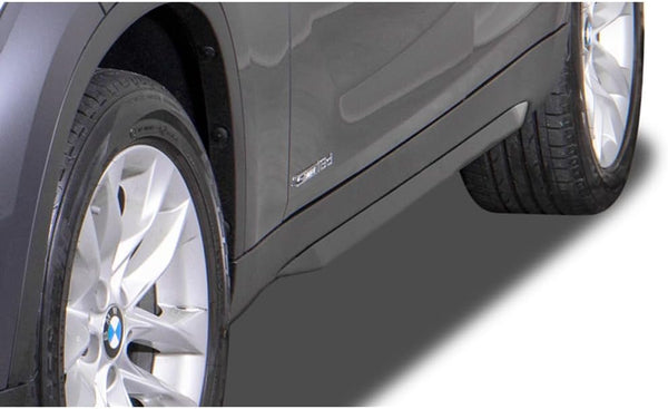 RDX Racedesign Side skirts 'Slim' compatible with BMW X1 (E84) 2009-2015 (ABS glossy black)