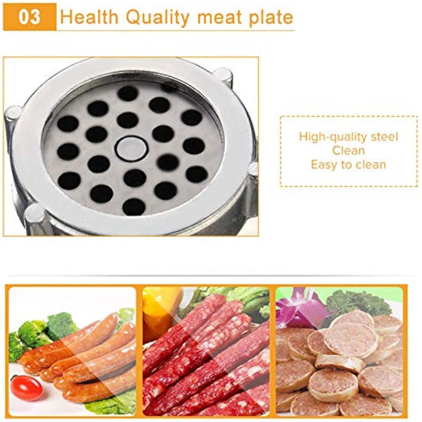 Hand Manual Meat Grinder with Tabletop Clamp,Aluminium Alloy Meat Mincer for Kitchen Making Pork Beef Fish Chicken Sausage Stuffing