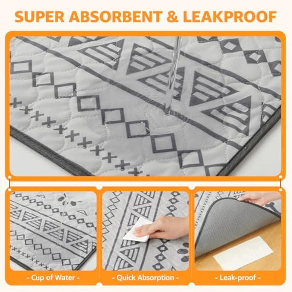 PICK FOR LIFE Reusable Puppy Pads, 2 Pack Washable Puppy Pads, Super Absorbent Leak-Proof and Non-Slip Dog Mat Pee Pads for Dog, Fast Drying Training Pads for Home, Playpens, Crates, Car - 122x122cm