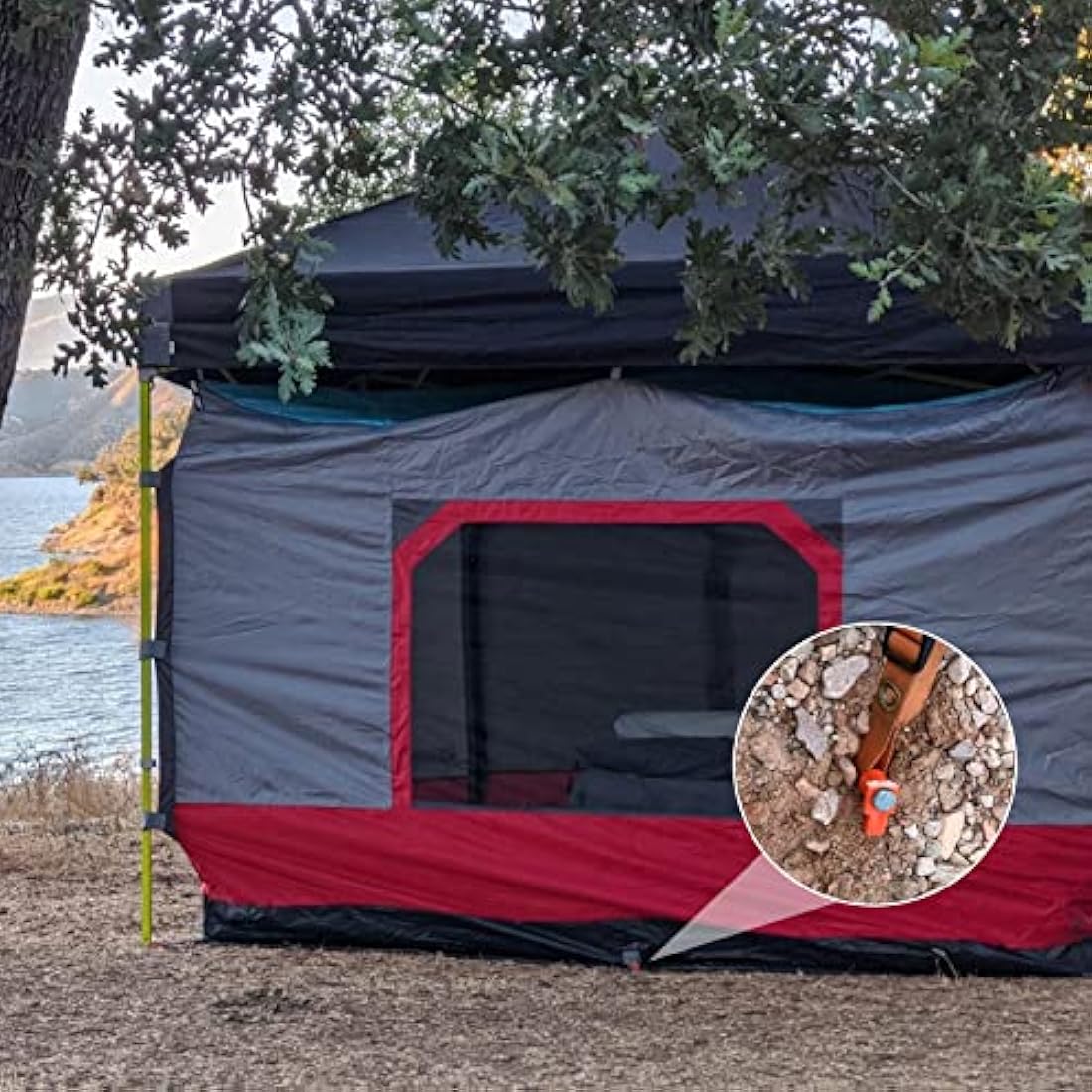 GOYADA 20 PCS Metal Rock Pegs For Awnings 10inch, Hard Ground Tent Camping Pegs Heavy Duty, Gazebo Awning Storm Camping Pegs For Camping Awning Traveling Netting Tarp (Orange)