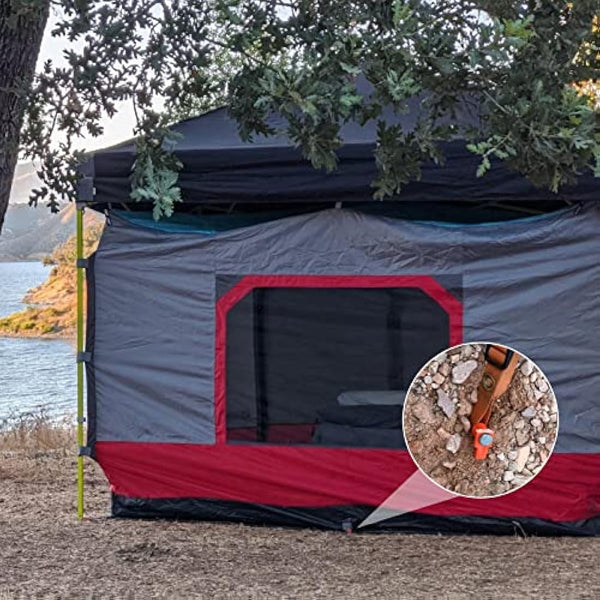 GOYADA 20 PCS Metal Rock Pegs For Awnings 10inch, Hard Ground Tent Camping Pegs Heavy Duty, Gazebo Awning Storm Camping Pegs For Camping Awning Traveling Netting Tarp (Orange)