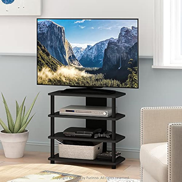 Furinno Econ Easy Assembly 4-Tier Petite TV Stand, Blackwood