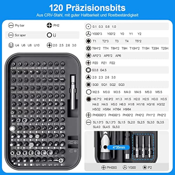 130 in 1 Precision Mechanic Screwdriver Set DIY Repair Tool Set Precision Screwdriver Set Electrician for iPhone Laptop Toy Watches Camera Glasses