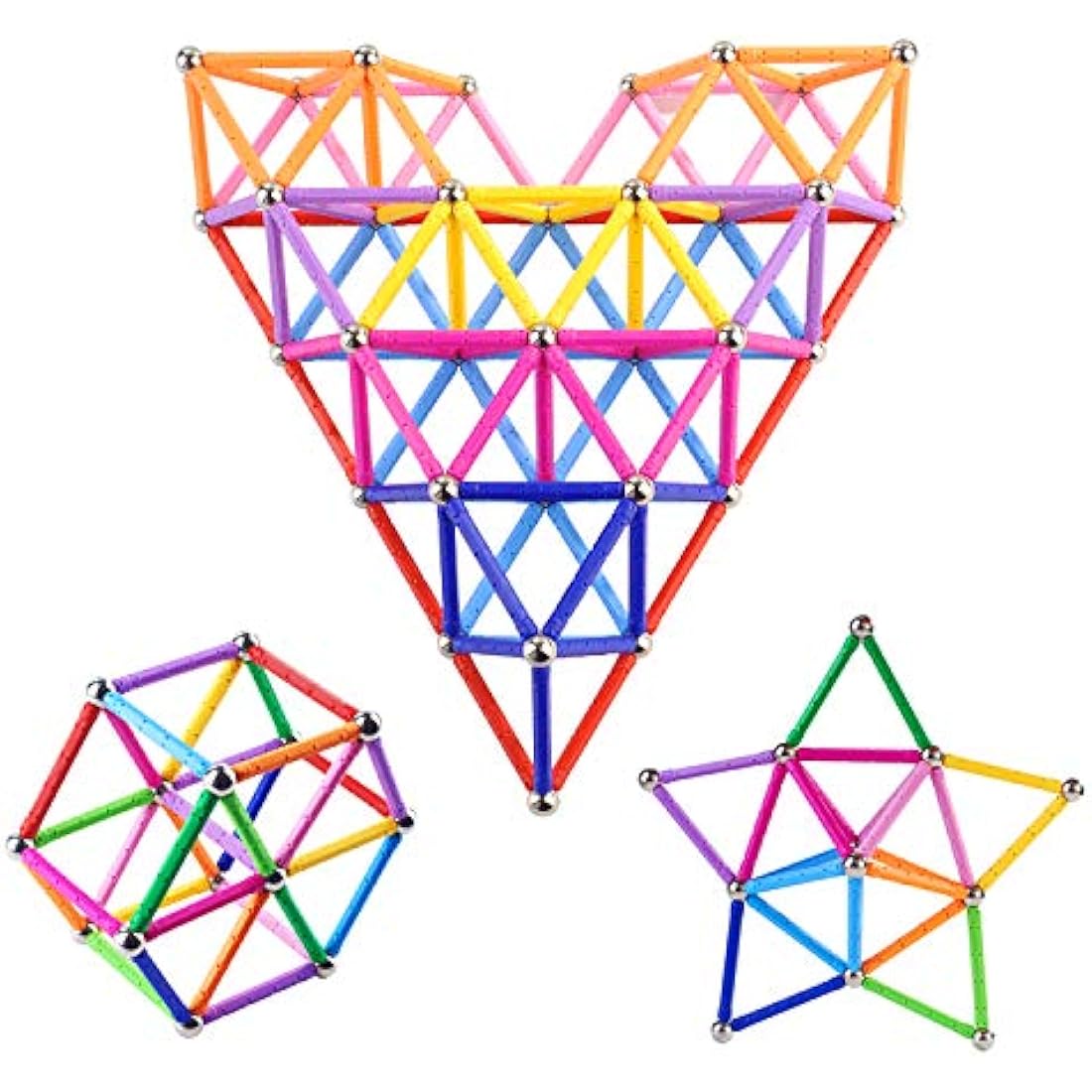 310 Pieces Magnetic Building Blocks, Magnetic Educational Stacking Toy Set for Children and Adults, Non-Toxic Building Toy, 3D Puzzle with Storage Bag