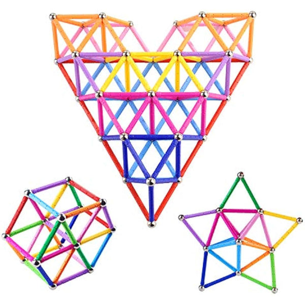 310 Pieces Magnetic Building Blocks, Magnetic Educational Stacking Toy Set for Children and Adults, Non-Toxic Building Toy, 3D Puzzle with Storage Bag