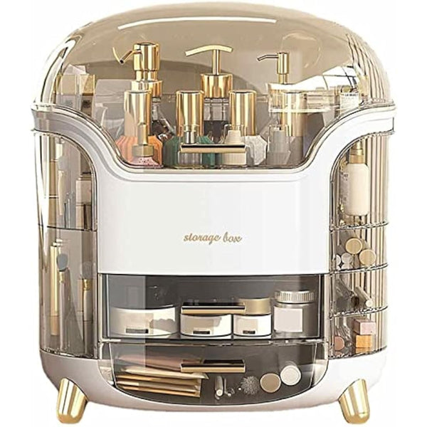 Kousee Make Up Storage Organizer Box Skincare Display Case Dust Water Proof, Vanity Organiser with Drawers for Cosmetics, Lipsticks, Perfume-Ideal for Bathroom Countertop, Bedroom Dresser