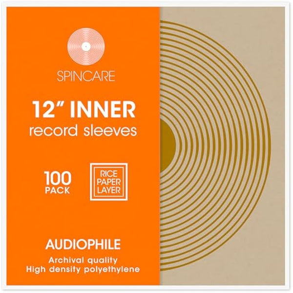 100x 12 Inch Anti Static Inner Vinyl Record Sleeves | Audiophile Poly Lined Plastic Protective Album LP Sleeve | Replaces Paper Sleeves & Fits Inside Cardboard Inners | Archival Quality Triple Ply