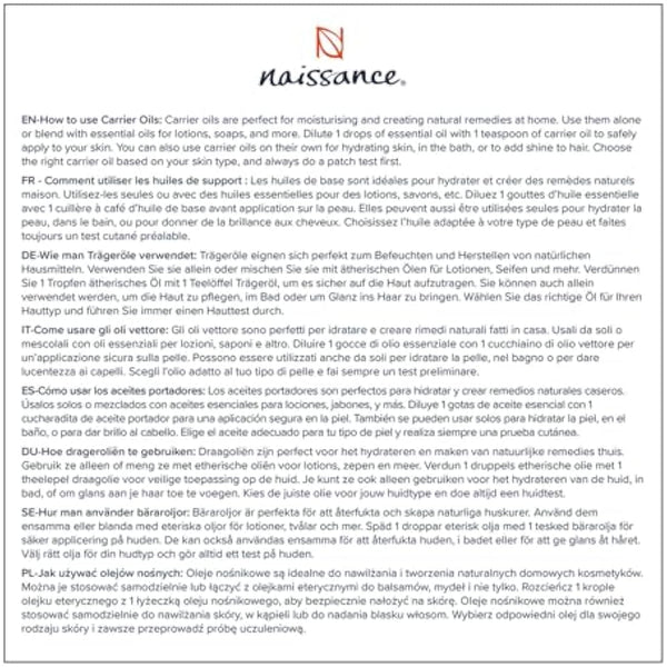 Naissance Organic Liquid Fractionated Coconut Oil (No. 218) - 870ml - for Skin, Hair, Lip Gloss, Beauty Recipes, Massage, Cuticles - MCT Oil