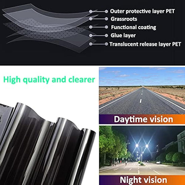 ETOPARS 76cmx6m 25% VLT Black Smoke Car Window Tint Film Roll Van Vehicle Home Office Glass Solar Film Tinting Heat Insulation Sun Protection