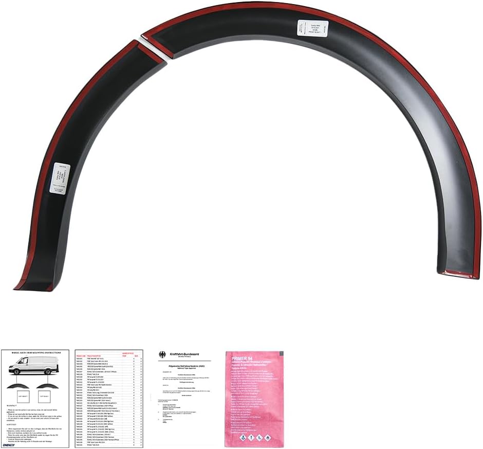 Oneway Set Wheel Arch Trims compatible with Volkswagen Caddy MK4 2015-2020 (Short wheel base) - Matt black