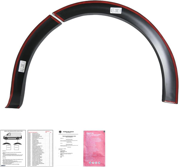 Oneway Set Wheel Arch Trims compatible with Volkswagen Caddy MK4 2015-2020 (Short wheel base) - Matt black