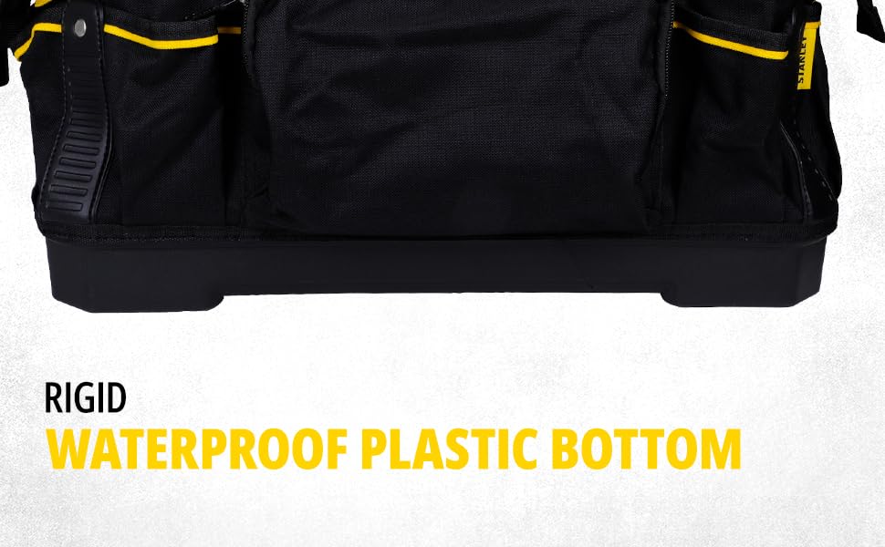 STANLEY FATMAX Technician Tool Bag, 18" Heavy Duty, Hard Waterproof Base, Multiple Pockets, Shoulder Strap, 1-93-950
