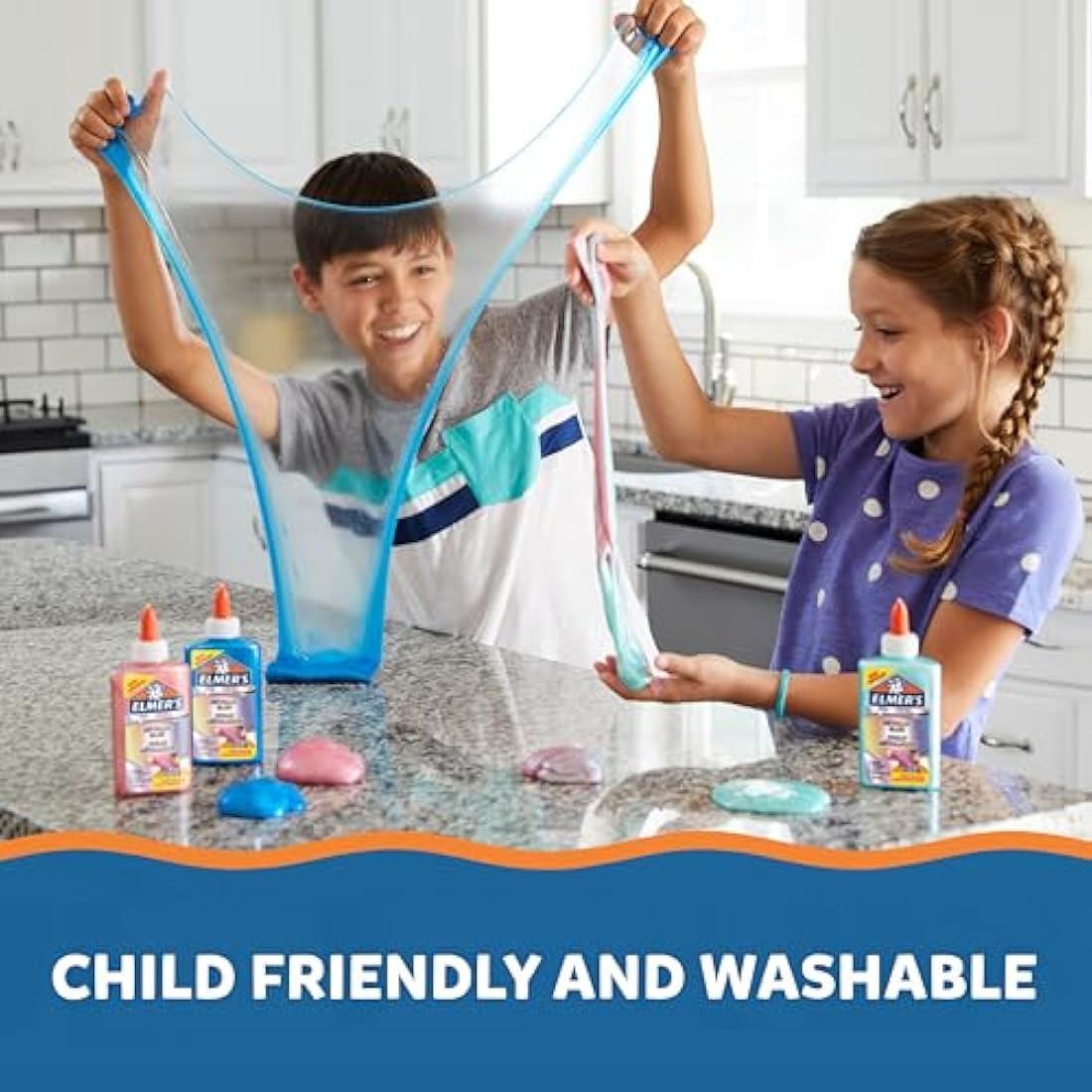 Elmer’s Metallic Slime Kit | Slime Supplies Include Metallic PVA Glue & Magical Liquid Slime Activator | Washable & Kid Friendly | 4 Count