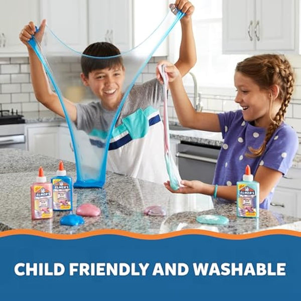 Elmer’s Metallic Slime Kit | Slime Supplies Include Metallic PVA Glue & Magical Liquid Slime Activator | Washable & Kid Friendly | 4 Count