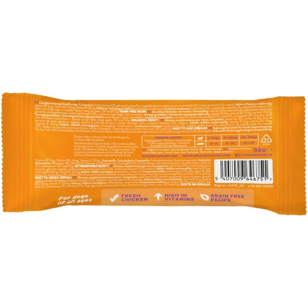 Edgard Cooper Natural Dog Treats - Chicken Keep It Up Bar (24 x 30g bar), Grain Free, High in Protein & fresh meat, full of essential amino acids for healthy insides