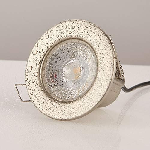 Fire Rated Downlights, Matt White Slimline Bathroom/Shower IP65 Ceiling Lights, LED Cool White 4000K, 8.5W 820 Lumens, 60 Degree Beam Angle, Long-Life 25,000 Hours - Pack of 4