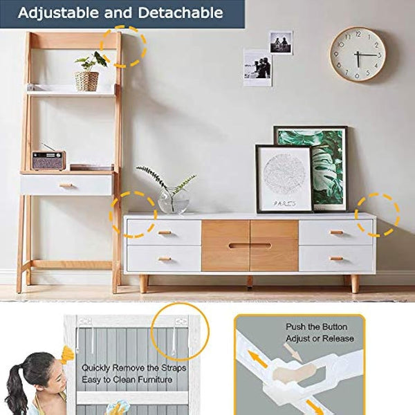 Furniture Straps (10packs), Baby Proofing Anti-Tip Furniture Anchor Straps kit, Falling Furniture Prevention Device, Safety Furniture Wall Anchors for Baby Proofing & Pet Protecting,White