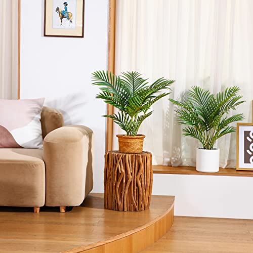 Fopamtri Artificial Plants Indoor Faux Areca Palm 60 cm in Plastic Pot Large Fake Tropical Palm Plants with Artificial Foliage for Home House Office