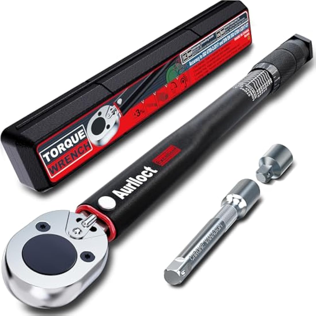 Aurlloct 1/2 Inch Drive Click Torque Wrench 20-230 Nm Black