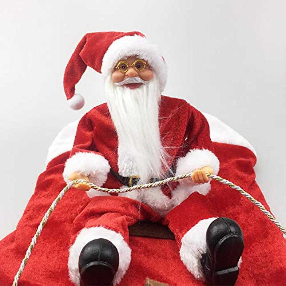 JK Running Santa Christmas Dog Costumes, Santa Claus Riding on Pet Suit Dressing up Clothing for Small Large Dogs Cats Clothes Pet Outfit