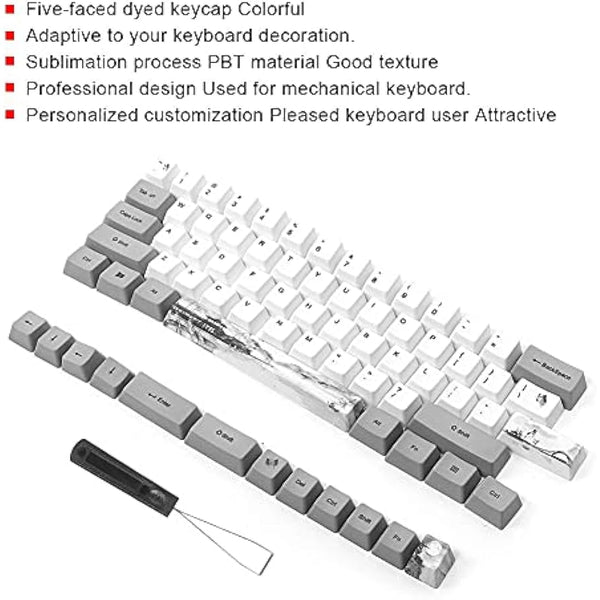 Vbestlife Mechanical Keyboard Keycaps, 73Pcs PBT OEM Profile Sublimation Keycaps with Chinese Ink Pattern, for Mechanical Keyboard(Ink-Pattern)