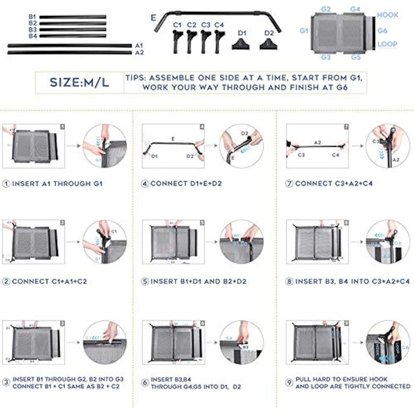 ANWA Elevated Dog Bed Large Size, Raised Dog Bed Outdoor Use, Portable Dog Cot Large Dogs