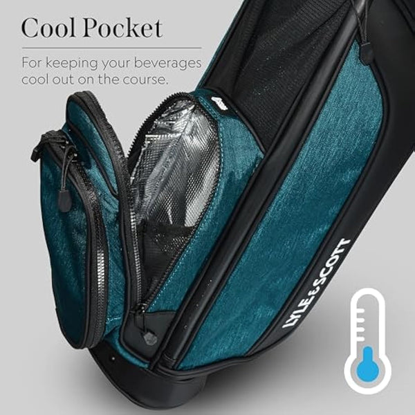 Lyle and Scott Gleneagle Golf Bag - Lightweight Golf Bags for Men with 3 Way Full Length Divider, Insulated Cool Pocket, Durable Handle, Retractable Stand, Padded Strap - Golf Stand Bag