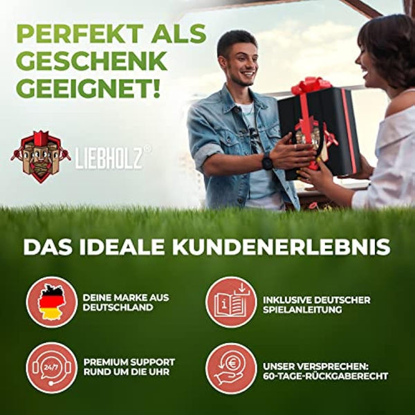 Liebholz® Original Kubb Viking Throwing Game [Test Winner] Includes Carry Bag & Game Instructions Swedish Chess Made of FSC Rubber Tree Wood - Robust XL Viking Game for Outdoor Use