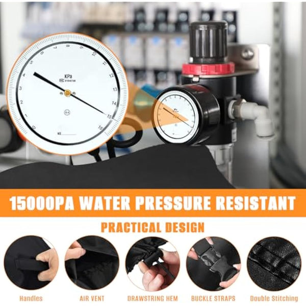 Kovshuiwe 4-Piece Outdoor Veranda Patio Garden Furniture Covers Set, Waterproof Upgraded 420D Heavy Duty Oxford Fabric Rattan Furniture Cover for Chair Sofa(Black)