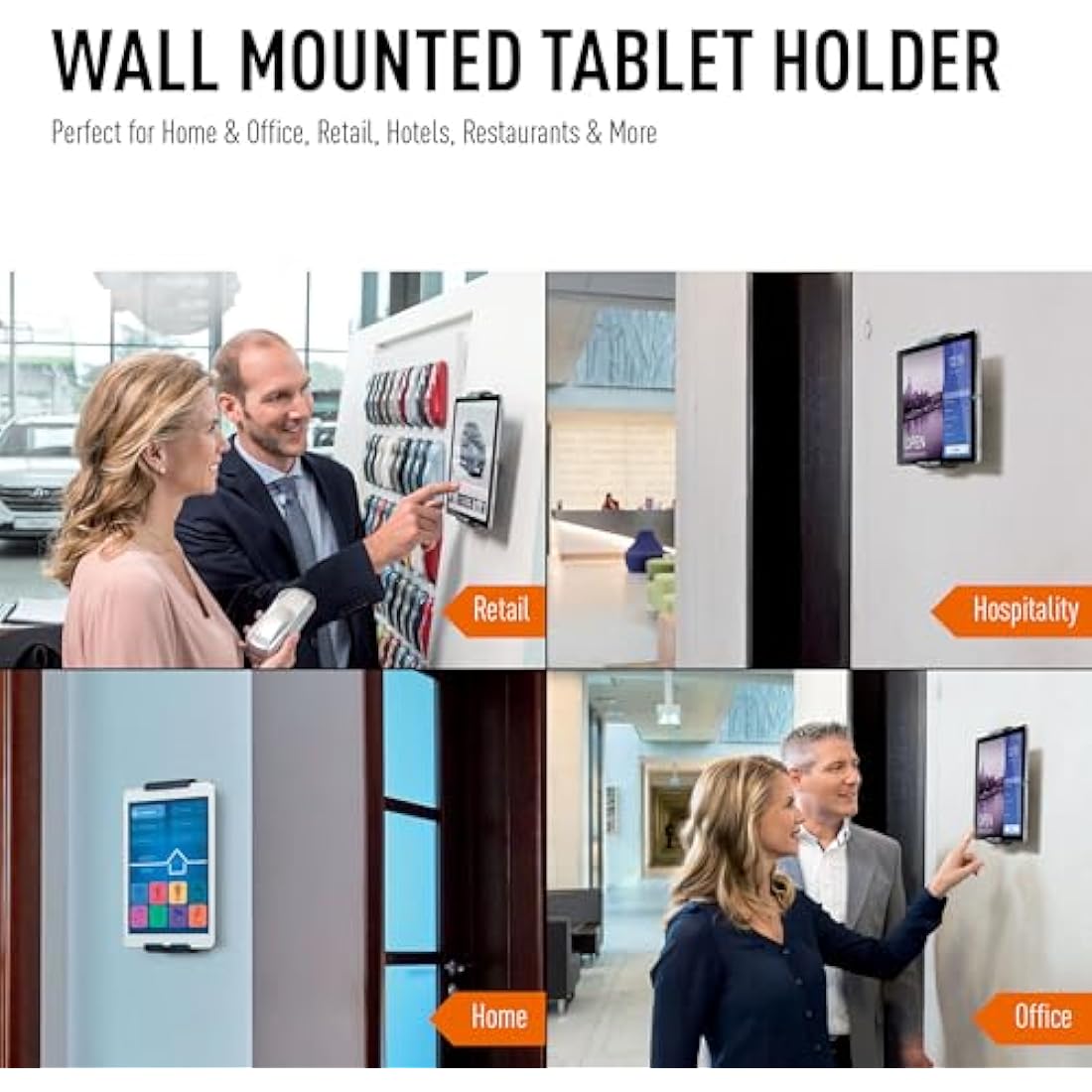 Durable Aluminium Wall Mounted Tablet Holder - Anti Theft Lockable & Rotatable 360° - Universal Mount for 7-13" iPad, Samsung, Surface & More - Security Bracket