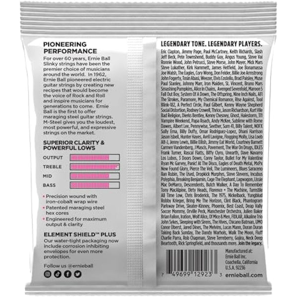 Ernie Ball Super Slinky M-Steel Electric Guitar Strings - 9-42 Gauge