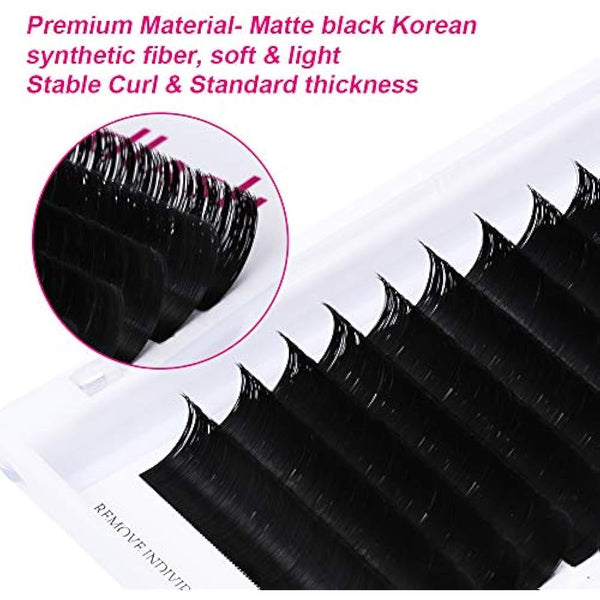 Fadlash Easy Fan Lashes C Curl 0.07 11-12-13mm Mixed Tray Russian Lashes Natural Look Self Fanning Eye Lashes Automatic Blooming Russian Eyelashes Extensions