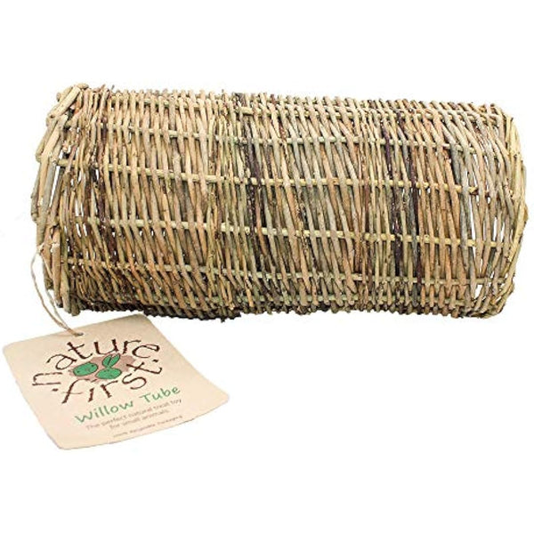Happy Pet Small Willow Tube for Small Animals 100% Natural Gnawing Nibbling Interactive Lightweight Indoor Long Lasting Pet Treat Hideaway Toy