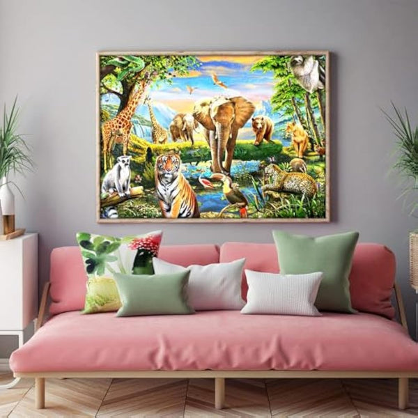 Jigsaw Puzzles 1000 Pieces for Adults puzzles for adults 1000 Piece Puzzle Educational Games-Safari Animal World