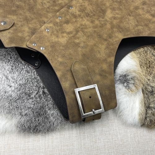 HiiFeuer Medieval Faux Leather Chest Armor, Retro Mercenary Knight Archer Body Armor, Adjustable Chest Armour for LARP Costume& Ren Faire