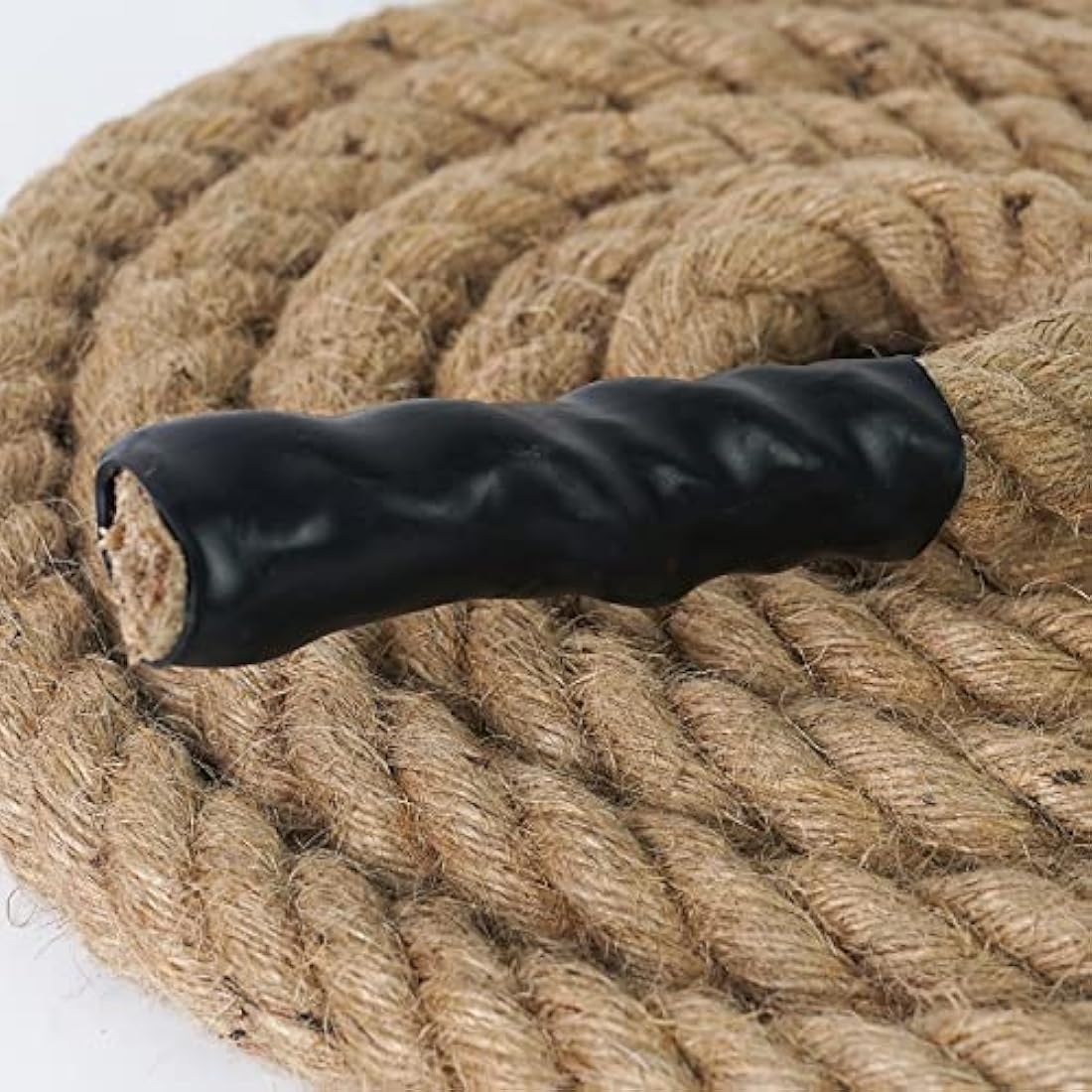 Aoneky Gym Climbing Rope with Clip, 30mm/40mm /50mm, 3-9M, Jute Battle Rope for Training, Fitness, Strengthen Muscle Power Inddor Outdoor