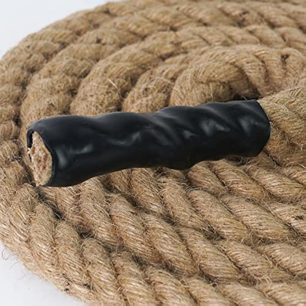 Aoneky Gym Climbing Rope with Clip, 30mm/40mm /50mm, 3-9M, Jute Battle Rope for Training, Fitness, Strengthen Muscle Power Inddor Outdoor