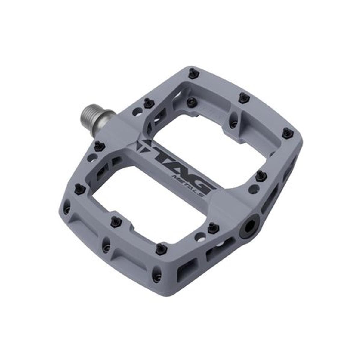 TAG Metals T3 Nylon MTB Pedals 9/16" Axle ? Durable, Lightweight Platform Pedals with Anti-Slip Pins, Ideal for Mountain Biking and BMX (Grey)