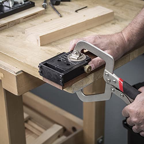 Trend Pocket Hole Jig Pro Kit with Pocket Hole Jig, Support Rods & End Stops, Face Clamp, HSS Drill Bit & Depth Collar, Square Drive Bits, 100 Screws & Storage Case, PH/JIG/AK , 12.7-38mm