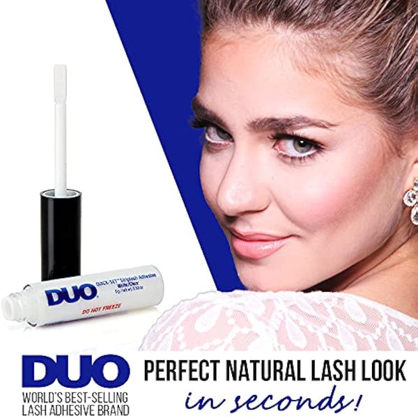 Duo Quick Set Clear Lash Glue, Striplash Adhesive with Applicator, Latex Free, Rapid Dry, Easy Use, Dries Clear, False Eyelash Glue, 5 g, (Pack of 1)