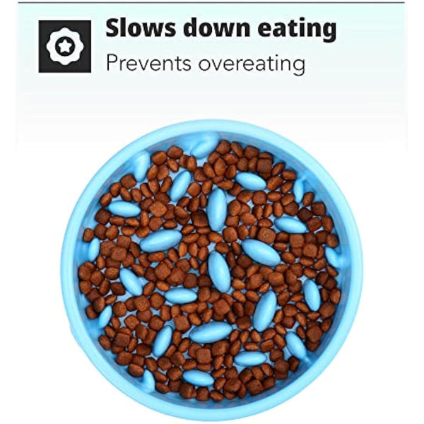 H&S Slow Feeder Dog Bowl - Dog Slow Feeder Bowl - Gradual Feeding Bowls For Dogs Cat Puppy - Anti Gulp - Prevent Food Overeating & Bloating - Small or Large