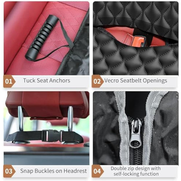 KYG Dog Car Seat Cover Hammock Dog Seat Cover with Mesh Window Durable Scratch Proof And Waterproof Car Rear Seat Protection Cover Pet Car Seat Cover For Cars/Trucks/Suv 135 X 140cm