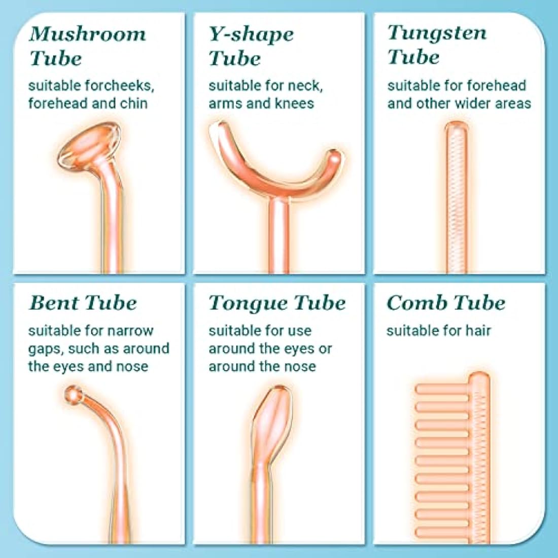 High Frequency Wand - UUPAS High Frequency Facial Wand with 6 Different Neon Tubes for Face/Hair/Body - Home Use Skin Tightening Machine Device for Acne Firming Skin Rejuvenation Wrinkle Removal