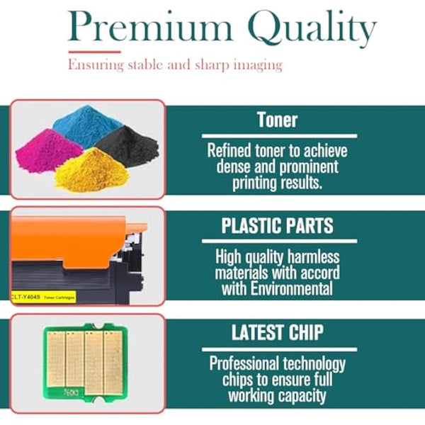 HenceBuy CLT-P404C P404C Toner Cartridge 4 Pack for Samsung CLT-K404S CLT-C404S CLT-M404S CLT-Y404S Replacement for Xpress SL C430 C430W C480 C480W C480FN C480FW Printer (Black Cyan Magenta Yellow)