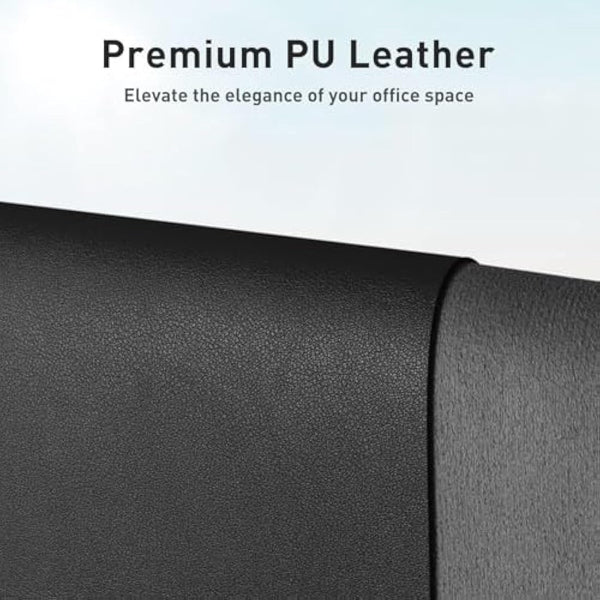 Leather Desk Pad Protector,Mouse Pad,Office Desk Mat,Non-Slip PU Leather Desk Blotter,Laptop Desk Pad,Waterproof Desk Writing Pad for Office and Home (91cm x 43cm, Black)