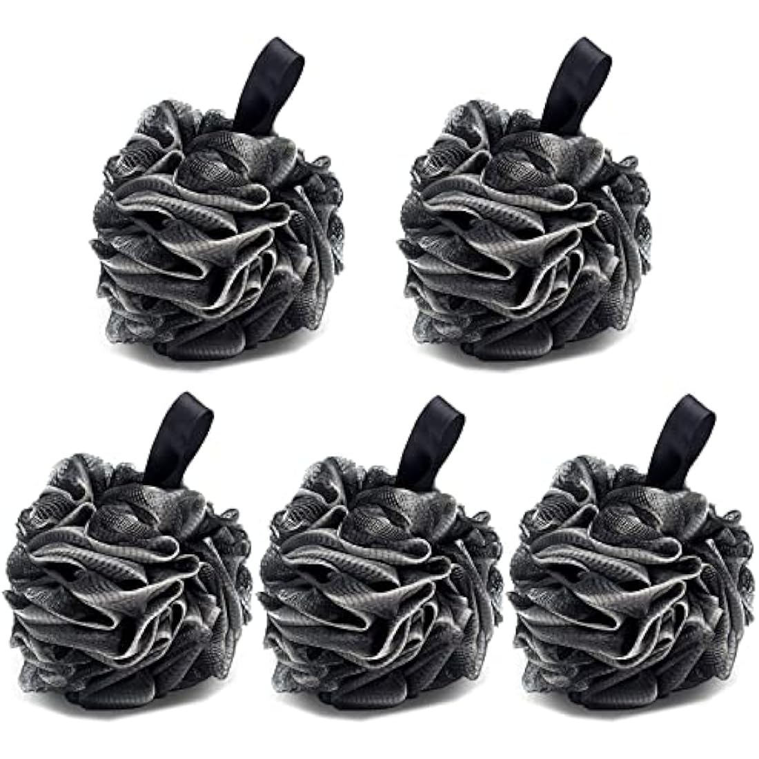 5 Pack Bath Shower Sponge JollyJelly Mesh Bath Loofahs Body Scrubber Brush for Women Men Exfoliate Skin Clean Soothe Skin (60g/PCS)