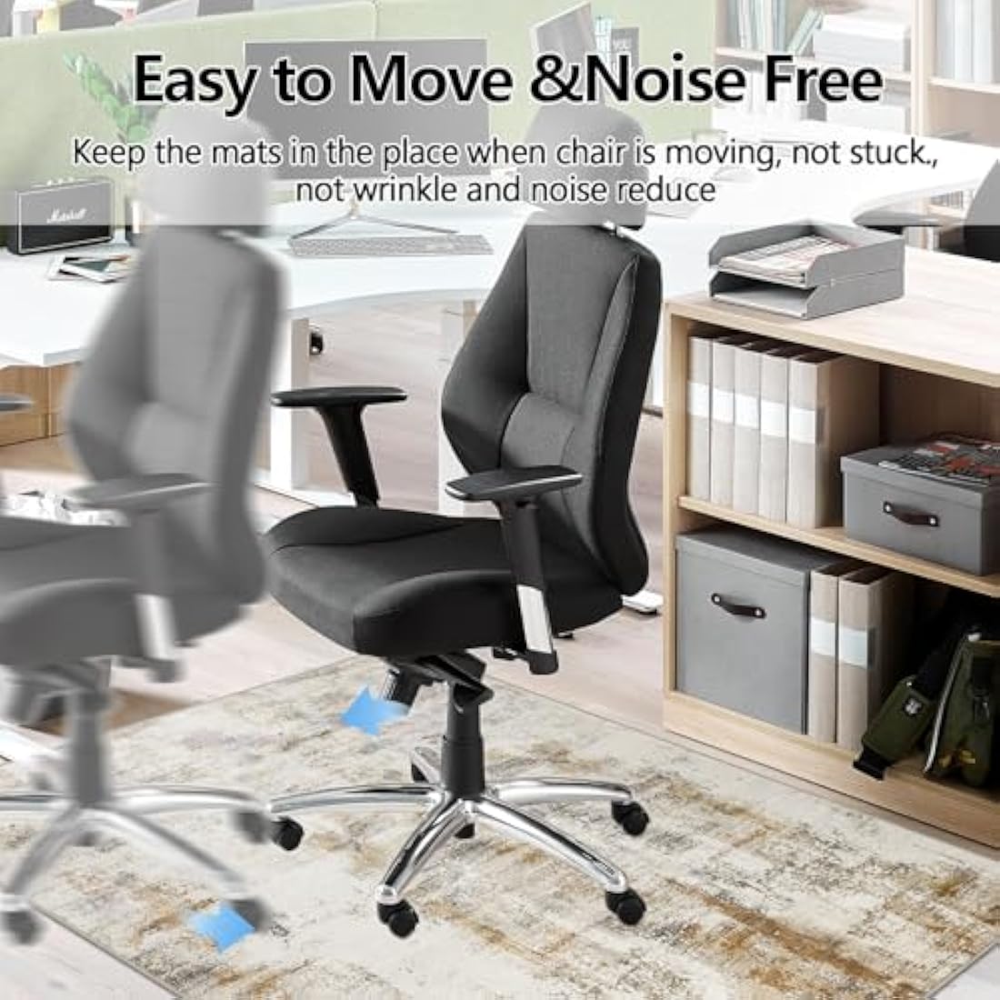 Famibay Office Chair Mat for Hard Floors 120x150cm Office Chair Floor Protector Mat Compture Desk Chair Mat Large Beige Brown Chair Mat for Hard Wooden Tile Floors Anti Skidding Washable