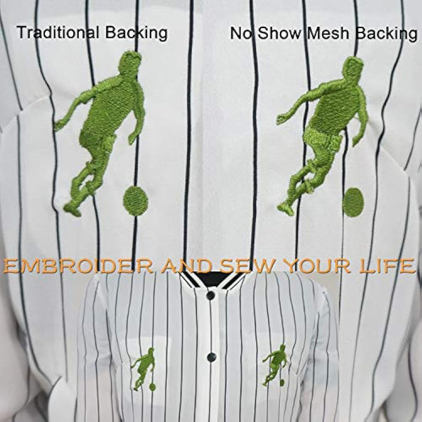 New brothread No Show Mesh Machine Embroidery Stabilizer Backing 12" x50Yd (30cmx46M) roll - Light Weight 50gm (1.8oz) - Cut into Variable Sizes for Machine Embroidery and Hand Sewing