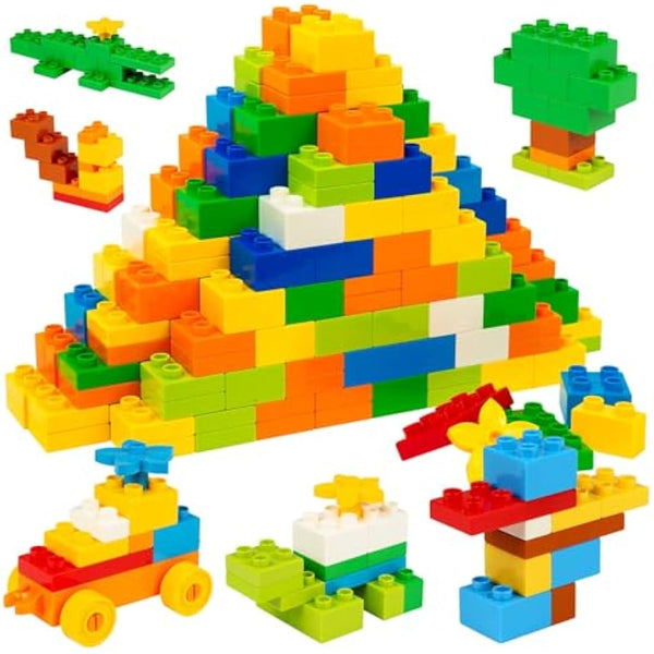 HIUME 240 Piece Large Building Blocks for Toddlers 3 and up, Classic Building Bricks Set for Kids of All Ages, Compatible with Duplo Building Bricks.